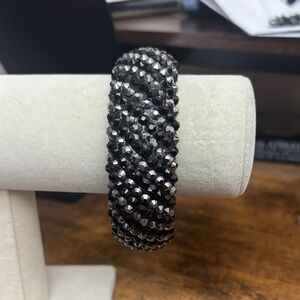 Elegant Black and Silver Women's Bracelet